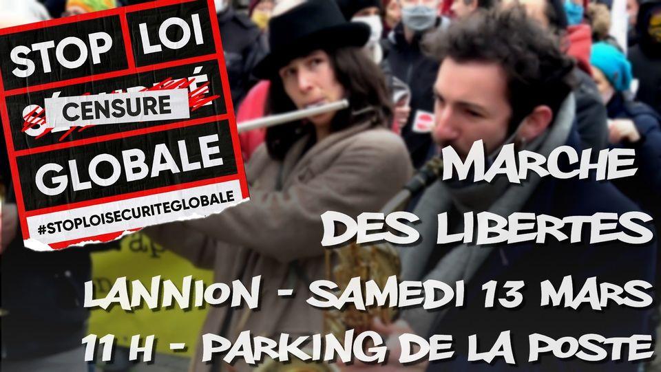 210313 visuel manifestation lannion stop loi securite globale 13 mars 2021